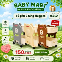 (giao màu ngẫu nhiên)Kệ Đựng Đồ Chơi Hình Gấu 2 Tầng Cho Bé Huggies(màu ngẫu nhiên) 1