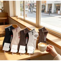 Tất Nữ Cổ Ngắn Chất Cotton Mềm Mại Siêu Xinh  Chữ P Set 5 đôi -10 đôi 3