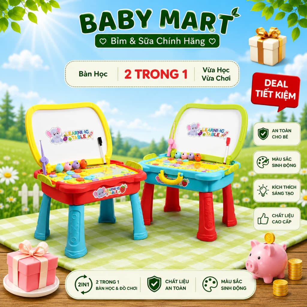 Bàn Đồ chơi đa năng phát triển trí tuệ, Quà tặng từ  Huggies