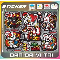 Combo Hình Dán, Sticker Decal Hót Trend Gồm Nhiều Set Hình Khác Nhau Dán Trang Trí Che Vết Xước Xe Máy,Điện,Tủ Lạnh,Lap. 4