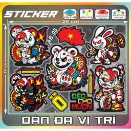 Combo Hình Dán, Sticker Decal Hót Trend Gồm Nhiều Set Hình Khác Nhau Dán Trang Trí Che Vết Xước Xe Máy,Điện,Tủ Lạnh,Lap. 6