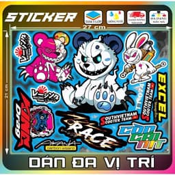 Combo Hình Dán, Sticker Decal Hót Trend Gồm Nhiều Set Hình Khác Nhau Dán Trang Trí Che Vết Xước Xe Máy,Điện,Tủ Lạnh,Lap. 9