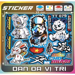 Combo Hình Dán, Sticker Decal Hót Trend Gồm Nhiều Set Hình Khác Nhau Dán Trang Trí Che Vết Xước Xe Máy,Điện,Tủ Lạnh,Lap. 7