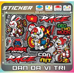 Combo Hình Dán, Sticker Decal Hót Trend Gồm Nhiều Set Hình Khác Nhau Dán Trang Trí Che Vết Xước Xe Máy,Điện,Tủ Lạnh,Lap. 5
