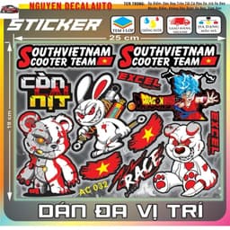 Combo Hình Dán, Sticker Decal Hót Trend Gồm Nhiều Set Hình Khác Nhau Dán Trang Trí Che Vết Xước Xe Máy,Điện,Tủ Lạnh,Lap. 2