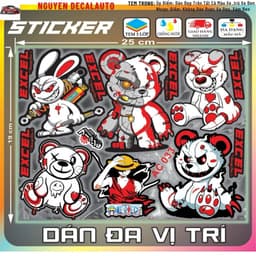 Combo Hình Dán, Sticker Decal Hót Trend Gồm Nhiều Set Hình Khác Nhau Dán Trang Trí Che Vết Xước Xe Máy,Điện,Tủ Lạnh,Lap. 3