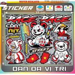 Combo Hình Dán, Sticker Decal Hót Trend Gồm Nhiều Set Hình Khác Nhau Dán Trang Trí Che Vết Xước Xe Máy,Điện,Tủ Lạnh,Lap. 1