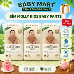 Tã Bỉm Dán/Quần MOLLY Kids Hàn Quốc Tã Siêu Mỏng Nhẹ, Full Size Cho Bé Từ NB-4XL 1