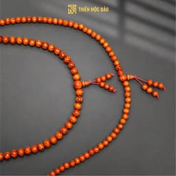 Vòng tay gỗ Huyết Long 108 hạt 6/8mm thấu quang đỏ rực, chuỗi tràng đeo tay nam nữ | Vua Vòng Gỗ 7