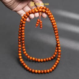 Vòng tay gỗ Huyết Long 108 hạt 6/8mm thấu quang đỏ rực, chuỗi tràng đeo tay nam nữ | Vua Vòng Gỗ 2