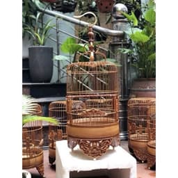 Lồng chim vành khuyên đục chân thủng đường kính 22cm kèm phụ kiện mẫu ngẫu nhiên 2