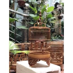 Lồng chim vành khuyên đục chân thủng đường kính 22cm kèm phụ kiện mẫu ngẫu nhiên 3