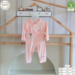Combo 5 Bộ Quần Áo Sơ Sinh Cho Bé Trai Gái Dài Tay Happy Cạp Cao Petit Bamboo, Mềm Mịn Họa Tiết Xinh Xắn Size Từ 3-9Kg 9