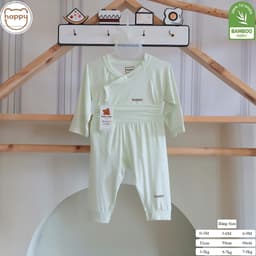 Combo 5 Bộ Quần Áo Sơ Sinh Cho Bé Trai Gái Dài Tay Happy Cạp Cao Petit Bamboo, Mềm Mịn Họa Tiết Xinh Xắn Size Từ 3-9Kg 7