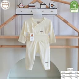 Combo 5 Bộ Quần Áo Sơ Sinh Cho Bé Trai Gái Dài Tay Happy Cạp Cao Petit Bamboo, Mềm Mịn Họa Tiết Xinh Xắn Size Từ 3-9Kg 8