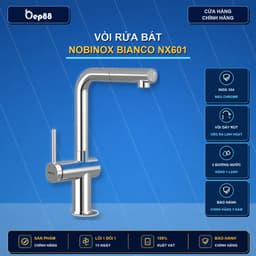 VÒI RỬA BÁT DÂY RÚT NOBINOX BIANCO NX601, BẢO HÀNH 5 NĂM 1