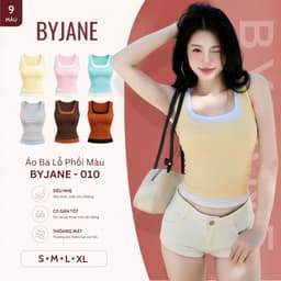 [ MÀU MỚI ] Áo Balo Nữ Phối Màu BYJANE, Áo Tanktop Ôm Body Co Giãn Tôn Dáng Hot Trend - 010 1