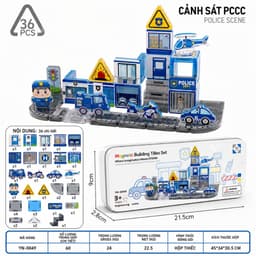 Đồ Chơi Nam Châm Xếp Hình Lắp Ghép Cho Bé 3+ Chủ Đề Cứu Hỏa Cảnh Sát Công Trường 30/32/36Chi Tiết 3