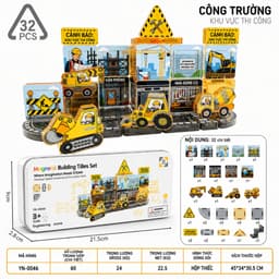 Đồ Chơi Nam Châm Xếp Hình Lắp Ghép Cho Bé 3+ Chủ Đề Cứu Hỏa Cảnh Sát Công Trường 30/32/36Chi Tiết 2