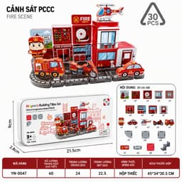 Đồ Chơi Nam Châm Xếp Hình Lắp Ghép Cho Bé 3+ Chủ Đề Cứu Hỏa Cảnh Sát Công Trường 30/32/36Chi Tiết 9