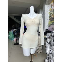 [Peinn] [ BKN 904 ]Đồ bơi đi biển set ba chi tiết đầm LƯỚI GIẤY kèm bikini sang chảnh HÀ BIKINI 5