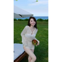 [Peinn] [ BKN 904 ]Đồ bơi đi biển set ba chi tiết đầm LƯỚI GIẤY kèm bikini sang chảnh HÀ BIKINI 3