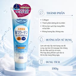 Sữa Rửa Mặt & Tẩy Trang Tạo Bọt Softymo 190g - 3 Màu Trắng – Hồng Collagen – Xanh Dưỡng Ẩm 2