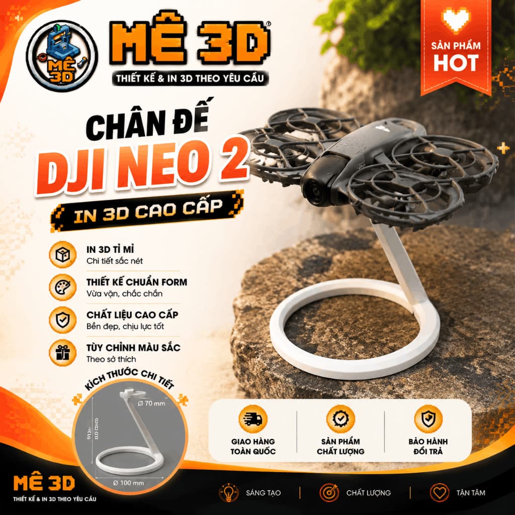 Chân Đế Trưng Bày DJI Neo 2 Cao Cấp – Giá Đỡ Cố Định Flycam In 3D, Decor Góc Setup [MÊ 3D]