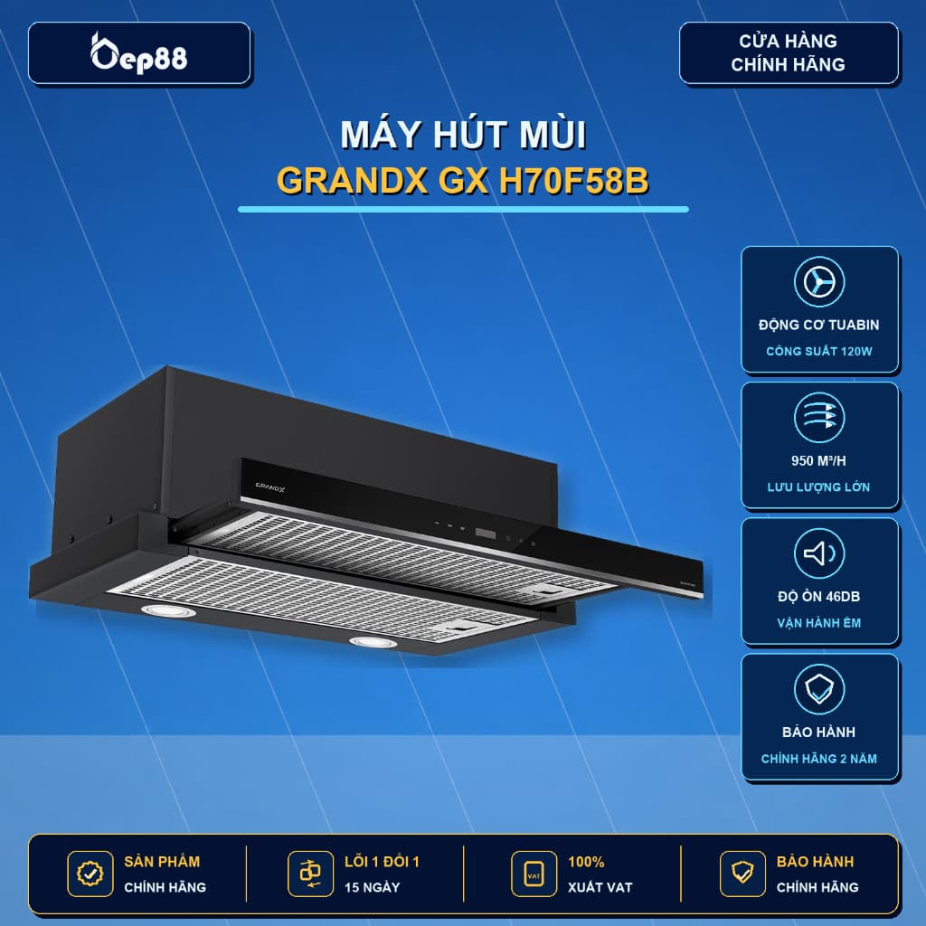 Máy hút mùi GRANDX H70F58B | HÚT MÙI ÂM TỦ CAO CẤP