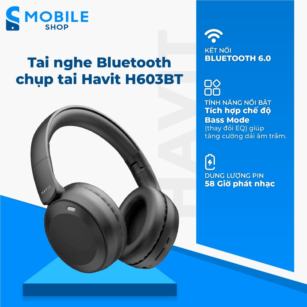 Tai nghe Bluetooth chụp tai Havit H603BT Chính Hãng