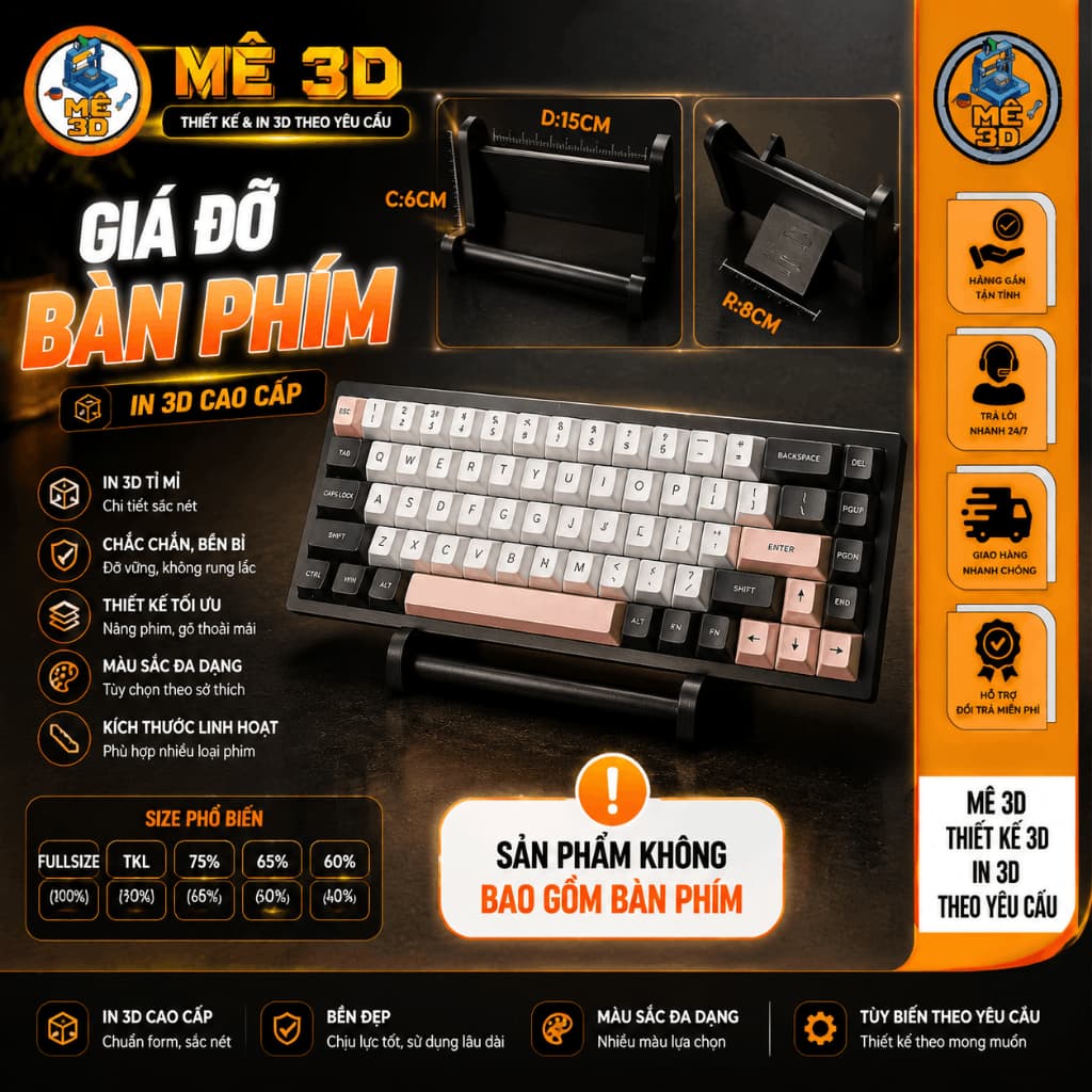 Kệ Bàn Phím Cơ - Giá Đỡ Keyboard, Thiết Kế Minimalist Decor Góc Làm Việc [Mê 3D]