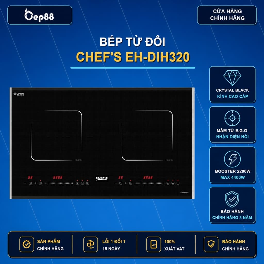 Bếp từ Chefs EH DIH320 | Bếp từ inverter | Bảo hành chính hãng 3 năm
