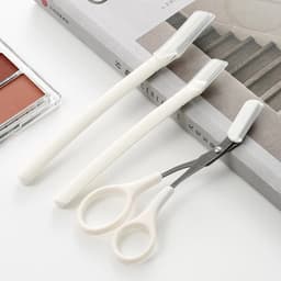 Bộ 3 dụng cụ cạo lông tỉa chân mày an toàn cho người mới (2 dao + 1 kéo) 7