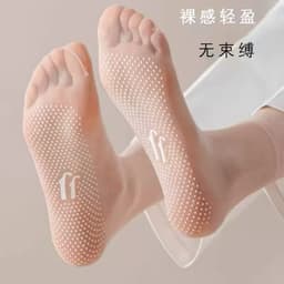 Tất Vớ Nữ Tàng Hình Xỏ Ngón Siêu Mỏng Thoáng Khí Chống Trượt Chống Tuột Sợi Nude Phối Giày Sandal set 10 Đôi 3