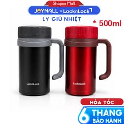 Ly Giữ Nhiệt Inox LocknLock Basic Table Mug LHC9002 500ml, Hàng Chính Hãng, Có Tay Cầm- JoyMall 2