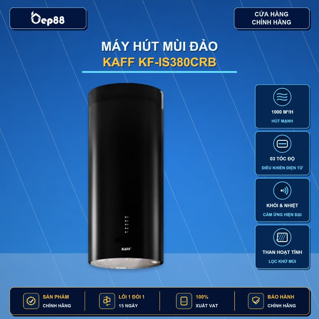 Máy hút mùi đảo bàn Kaff KF-IS380CRB/IS380CRS
