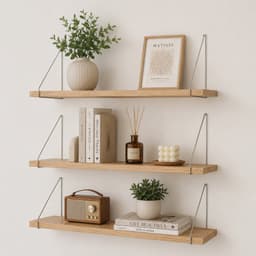 Kệ Gỗ Treo Tường Không Cần Khoan Nhiều Size – Thanh Ngang Gỗ Trang Trí Đa Năng Kèm Bộ Phụ Kiện 5