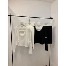 (Dmina - Re.En) Set váy nữ tiểu thư áo 2 dây phối ren cùng cardigan ngoài và chân váy lửng 3