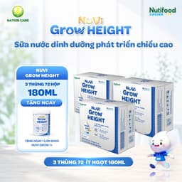 Sữa Nước Nuvi Grow Height ( 3 Thùng Ít Ngọt 180ml Tặng 1 Lon 1+)-Hộ Trợ Phát Triển Chiều Cao 2
