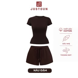 [COMBO] Set Áo Thun Ôm Body Quần Short Nỉ UMI Hàn JustDun HB 5