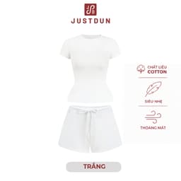 [COMBO] Set Áo Thun Ôm Body Quần Short Nỉ UMI Hàn JustDun HB 4