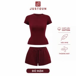 [COMBO] Set Áo Thun Ôm Body Quần Short Nỉ UMI Hàn JustDun HB 7