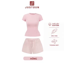 [COMBO] Set Áo Thun Ôm Body Quần Short Nỉ UMI Hàn JustDun HB 6