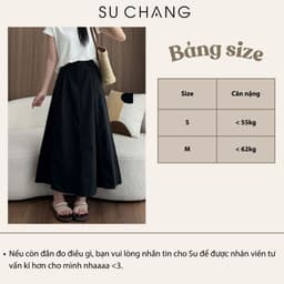 Chân Váy Kaki Dáng Dài Basic 2 Túi Bên CV570 Su Chang Thời Trang Nữ 3