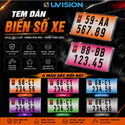 Decal Tem Dán Biển Số Xe Máy PVC 3 Lớp Cao Cấp Chống Nước Bền Màu· 5