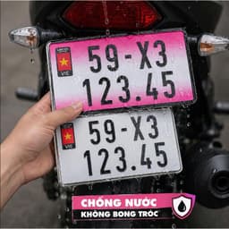 Decal Tem Dán Biển Số Xe Máy PVC 3 Lớp Cao Cấp Chống Nước Bền Màu· 3