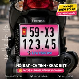 Decal Tem Dán Biển Số Xe Máy PVC 3 Lớp Cao Cấp Chống Nước Bền Màu· 9
