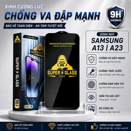 Kính cường lực Samsung A13, A23 cao cấp thế hệ mới full màn miếng dán bảo vệ màn hình điện thoại 1
