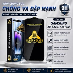 Kính cường lực Samsung A14, A24, A34, A54 5G cao cấp full màn miếng dán bảo vệ màn hình điện thoại 1