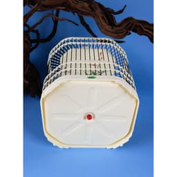 Lồng chim vành Khuyên, Lồng Bát Giác size 24,5 bước nan 1cm chất liệu nhựa ABS cao cấp, kèm đủ phụ kiện 3